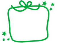 プレゼント(緑色-グリーン)のフレーム