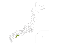 日本地図と高知県