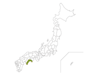 Japanese map and Kochi prefecture