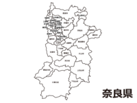 Blank map material of Nara prefecture (by municipality)