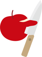 Peeling apples with a kitchen knife