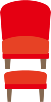 赤い椅子とオットマン