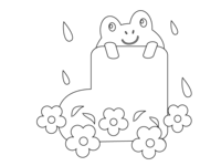 Coloring material-Frog and boots-Rainy season