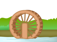 Scenery with a water wheel
