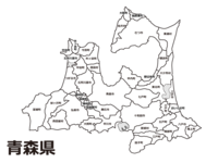 青森县(各市町村)的白地图