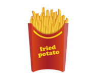 Potato material of fast food store