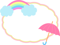 彩虹和伞的框架