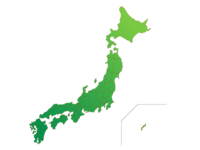 日本地図(ベクターデータ)素材-緑グラデーション