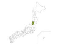 Japanese map and Yamagata prefecture