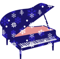雪の結晶とグランドピアノ