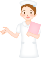Nurse with a pink medical record