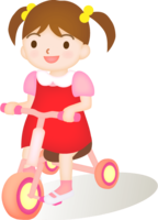 Toddler riding a tricycle