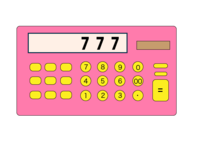 ピンク色の電卓-計算機素材