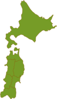 北海道と東北地方の地図(ベクターデータ)