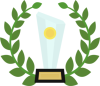 Laurel and crystal trophy