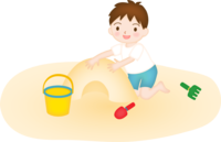 砂遊びをする子ども