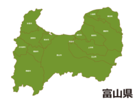 富山県(市町村別)の地図