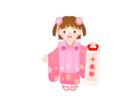 Girl holding Chitose candy at Shichigosan