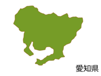 愛知県の地図(色付き)素材