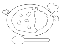 Coloring material-Curry rice-Food