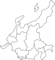 中部地方の白地図(ベクターデータ)
