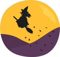 Halloween-Witch straddling a broom