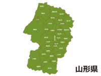 山形県(市町村別)の地図