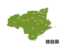Map of Tokushima prefecture (by municipality)