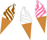 3種類のソフトクリーム