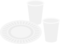Paper cup and paper plate