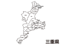 White map material of Mie prefecture (by municipality)