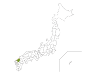 日本地图和福冈县