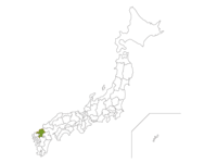 Japanese map and Fukuoka prefecture