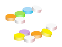Colorful tablet type medicine