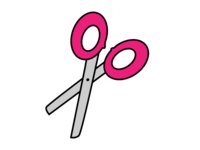 Simple pink scissors material