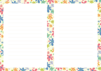 色彩鲜艳的小花框线信纸