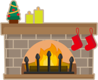 クリスマスツリーと暖炉