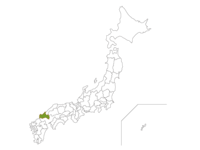 日本地图和山口县