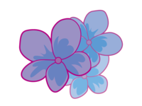 Many violet petals