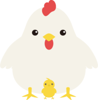 Cute chicken and chick