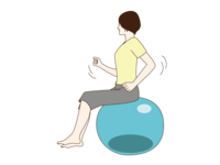 Woman exercising with a balance ball