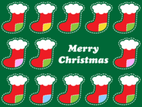 クリスマス靴下のグリーティングカード