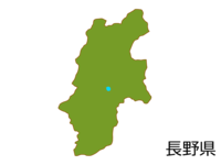 長野県の地図(色付き)素材