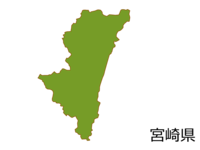 Map of Miyazaki prefecture (colored) Material