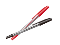 Red and black ballpoint pen material