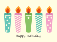 Colorful candle birthday card