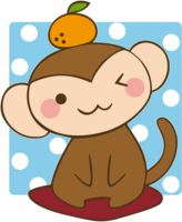 Monkey with oranges on his head