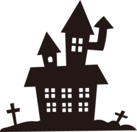 ゴーストハウスと十字架-ハロウィン