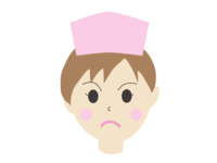 Female nurse with an angry face