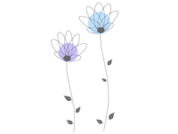 青色と紫色の小花